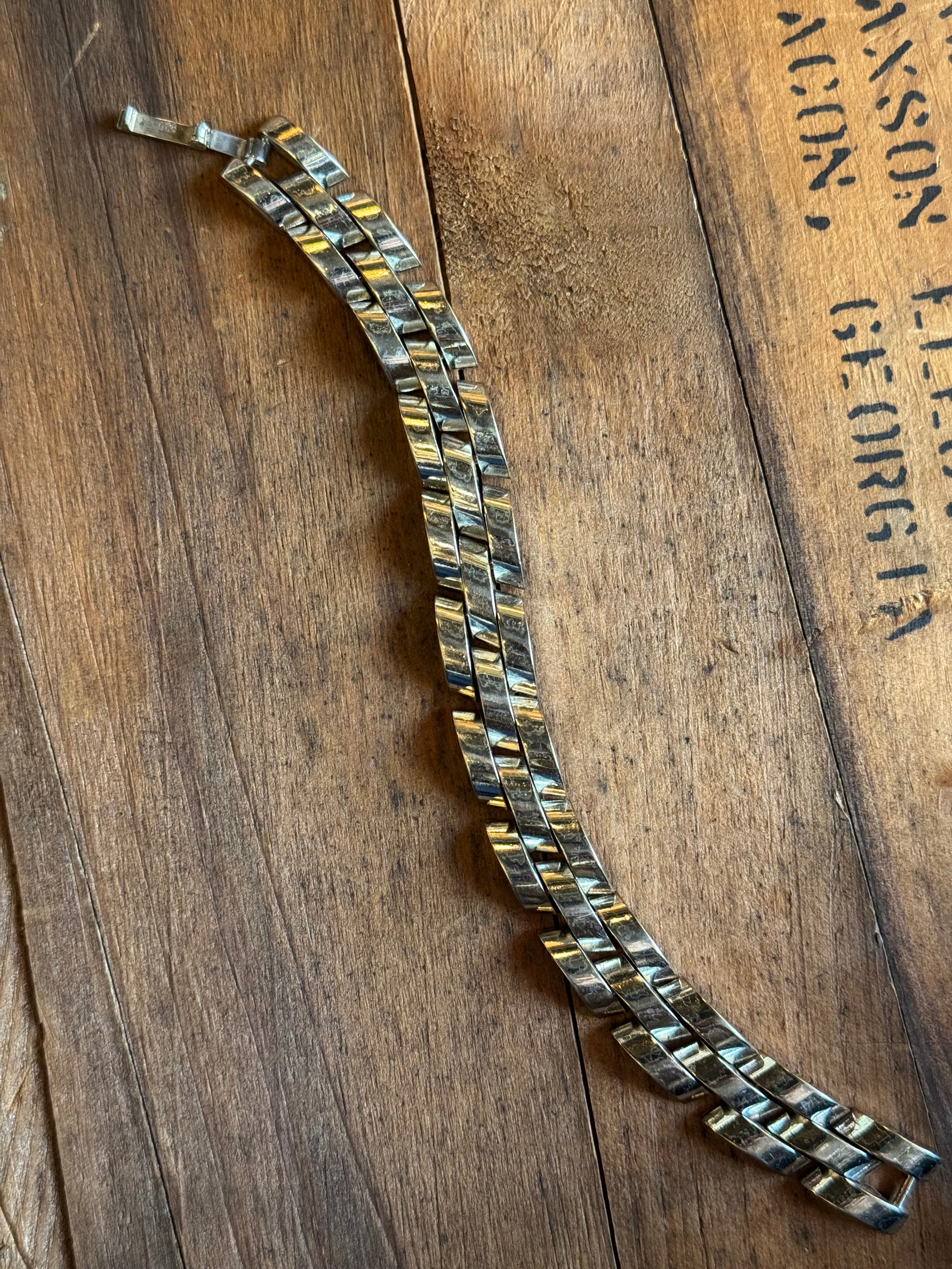 Vintage Silver Plated Panther Band Bracelet