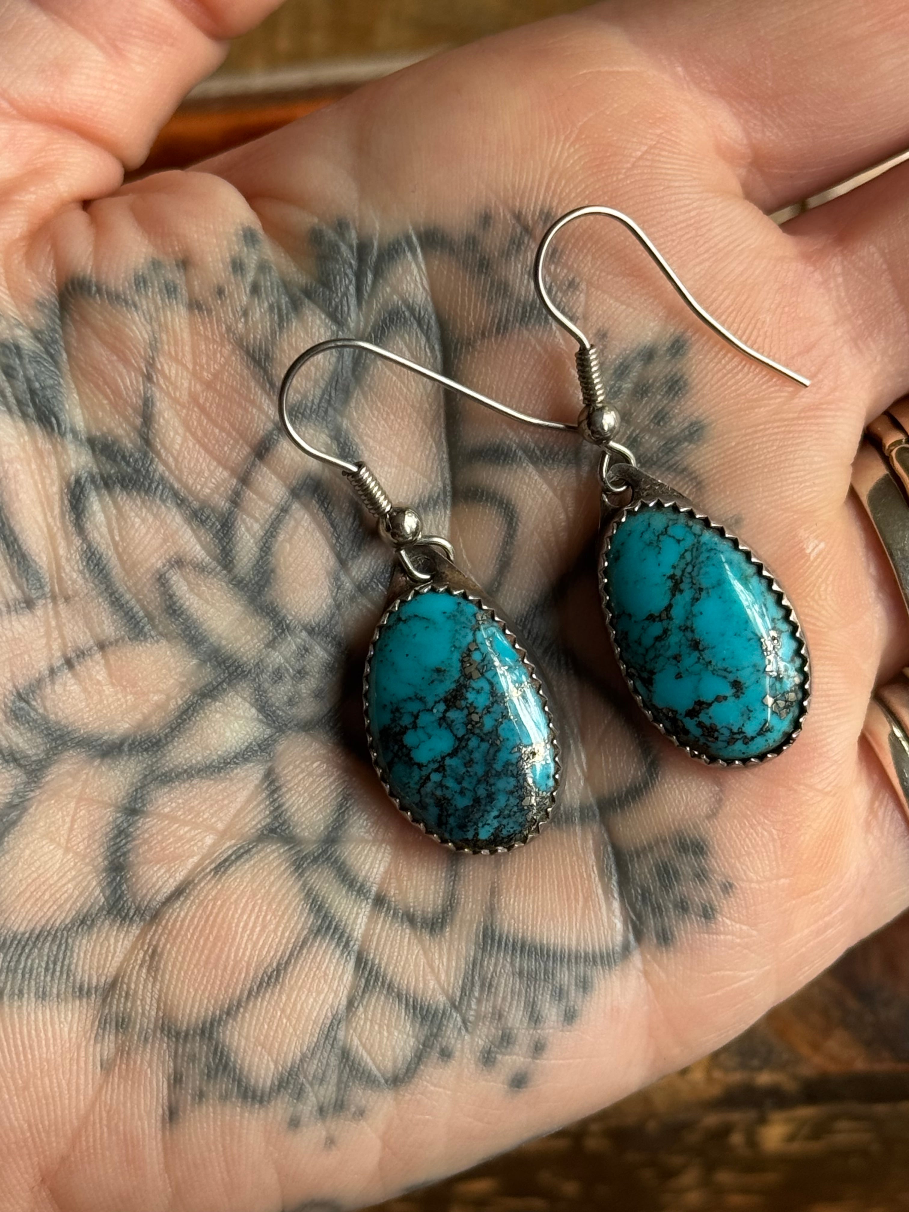 Vintage Sterling Silver Turquoise Earrings
