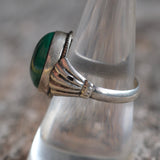 Vintage Sterling Malachite Ring 8
