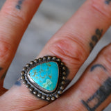 Vintage Sterling Turquoise Ring 7.5