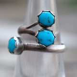 Vintage Sterling Turquoise Overpass Ring 5