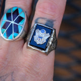 Vintage Sterling Military Signet Ring 11