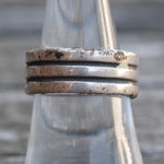 Vintage Sterling Silver Ribbed Band 7.75