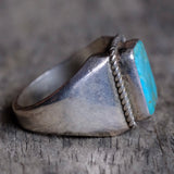 Vintage Sterling Turquoise Ring 11.5