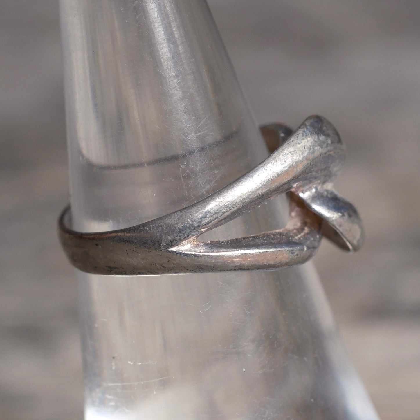 Vintage Sterling Silver Modernist Ring 5.75