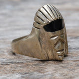Vintage Sterling Jet Pharaoh Ring 12