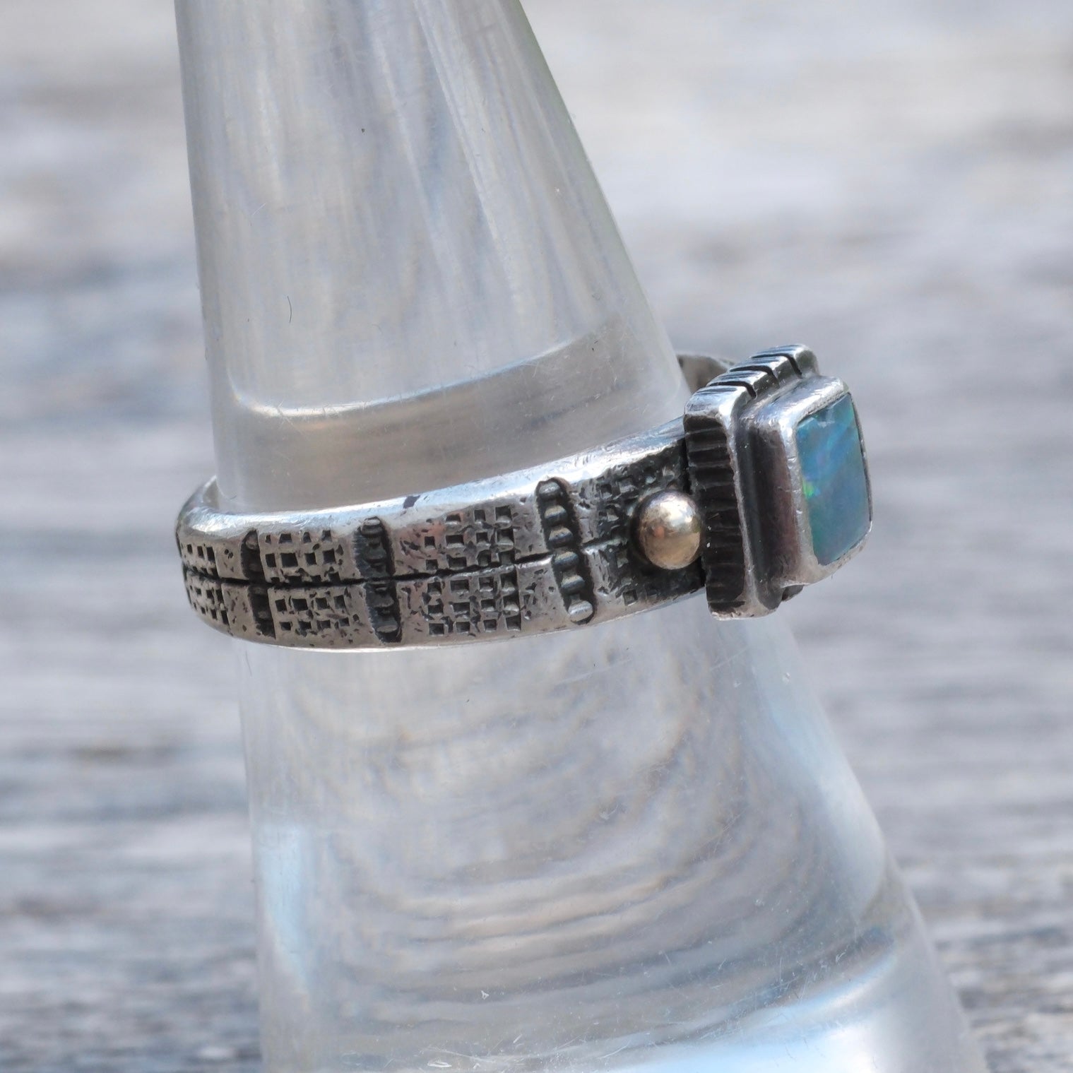 Vintage Sterling Labradorite Band Ring 7.75