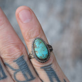 Vintage Sterling Turquoise Ring 4.5