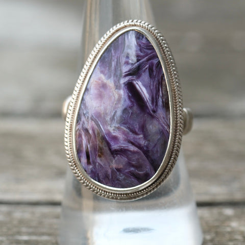 Vintage Sterling Amethyst Ring 8.25