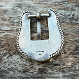 Vintage Sterling and 10K Gold Ladies Belt Buckle