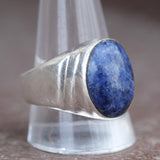 Vintage Sterling Sodalite Cabochon Ring 13