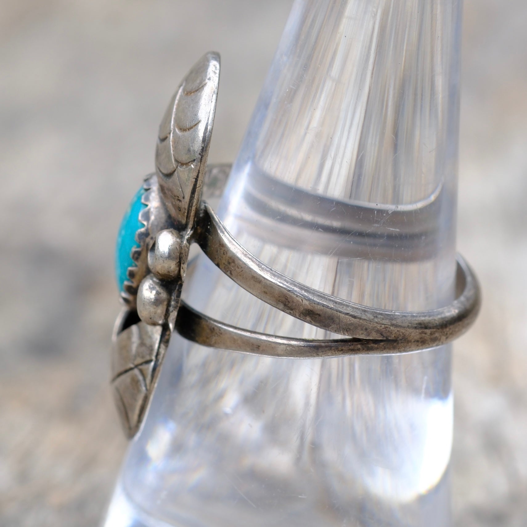 Vintage Sterling Turquoise Ring 7.5