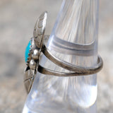 Vintage Sterling Turquoise Ring 7.5