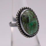 Vintage Sterling Turquoise Roper Ring 6.5