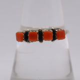 Vintage Sterling Coral Band Ring 8