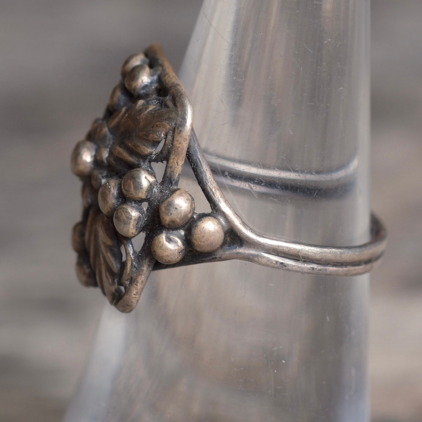 Vintage Sterling Silver Leaf Ring 6.25