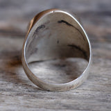 Vintage Sterling Spiny Oyster Spiderweb Inlay Ring 9