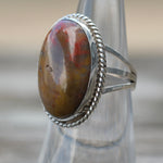 Vintage Sterling Jasper Roper Ring 6