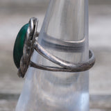 Vintage Sterling Malachite Roper RIng 6