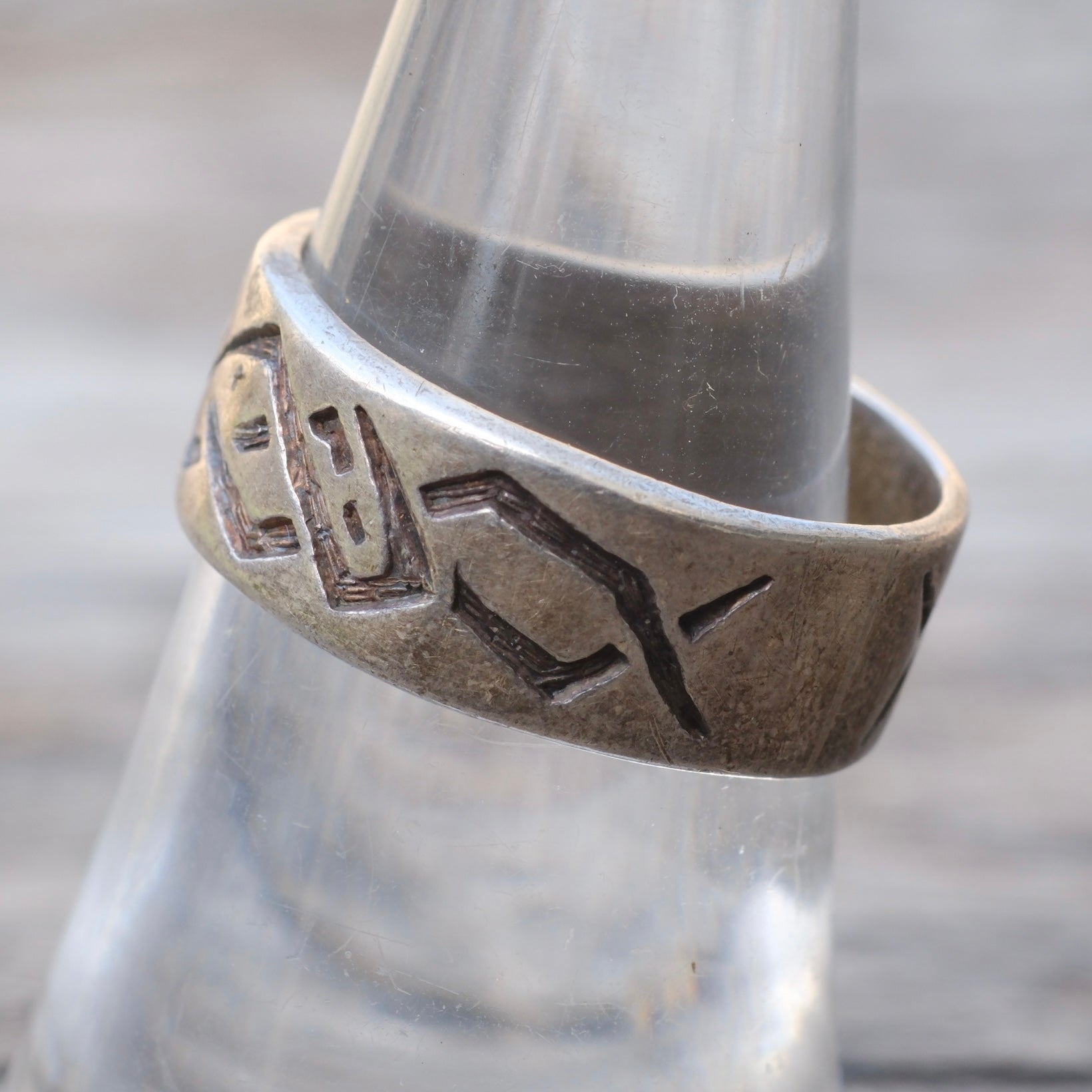 Vintage Sterling Stamped Band Ring 7.5