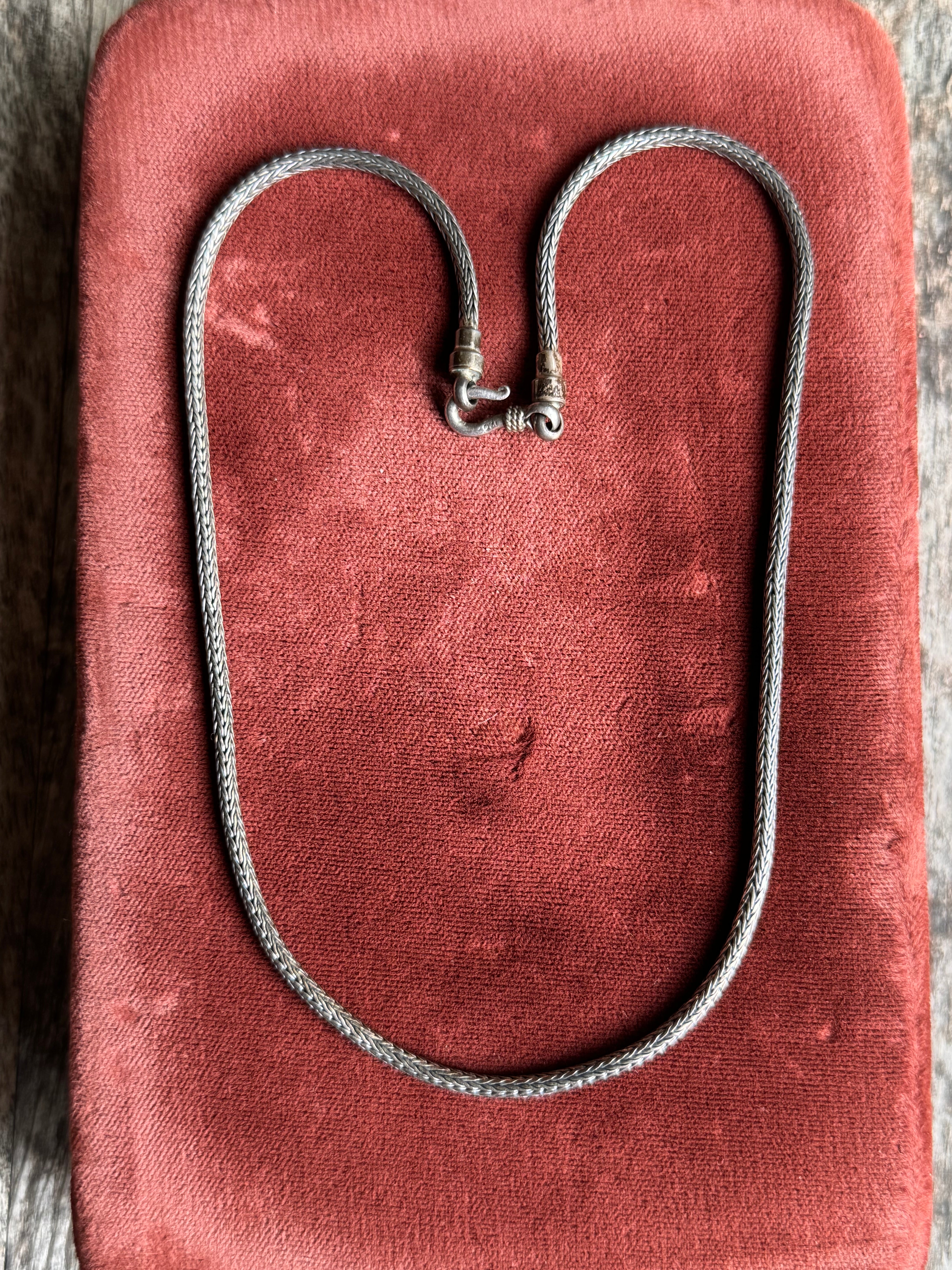 Vintage Sterling Silver 16” Wheat Chain