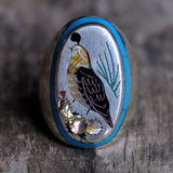 Vintage Sterling Inlaid Desert Bird Ring 8.75