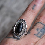 Vintage Sterling Onyx Ring 7.75