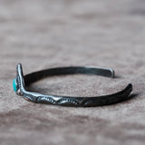 Vintage Sterling Stamped Turquoise Cuff