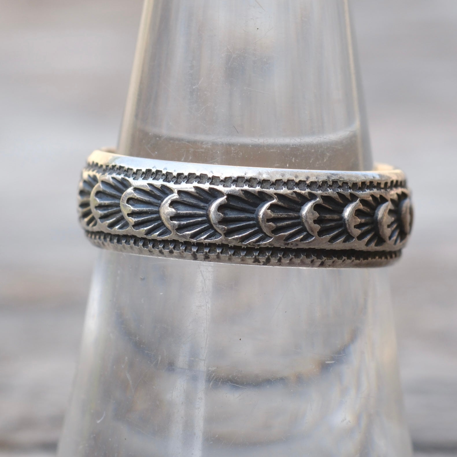 Vintage Sterling Stamped Band Ring 7