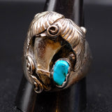 Vintage Sterling Turquoise Claw Ring 11