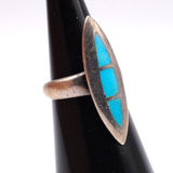 Vintage Sterling Turquoise Inlay Ring 5