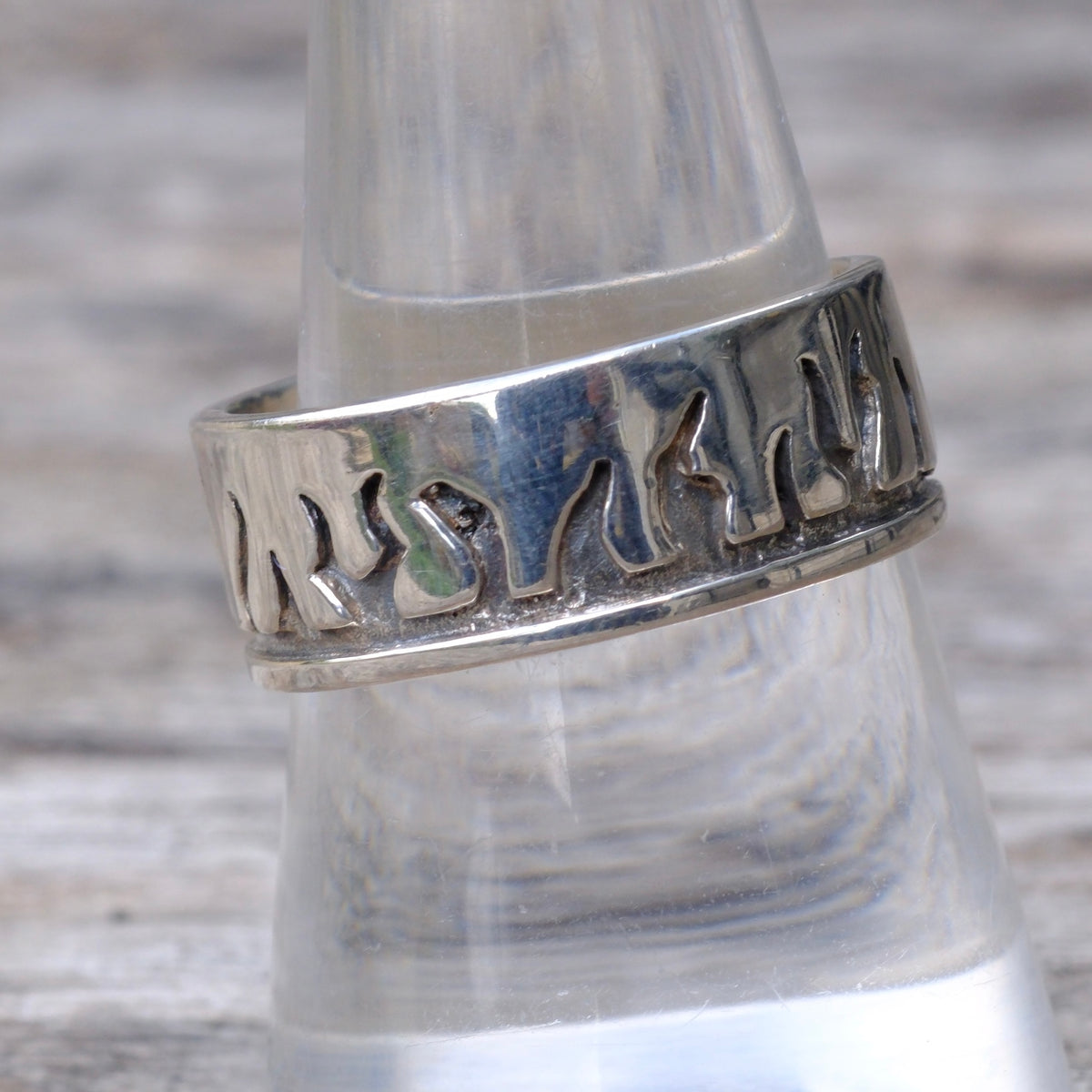 Sterling Silver Flame Band Ring 9