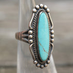 Vintage Sterling Turquoise Ring 4.5