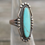 Vintage Sterling Turquoise Ring 4.5