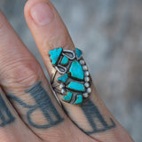Vintage Sterling Turquoise Kachina Ring 5.5