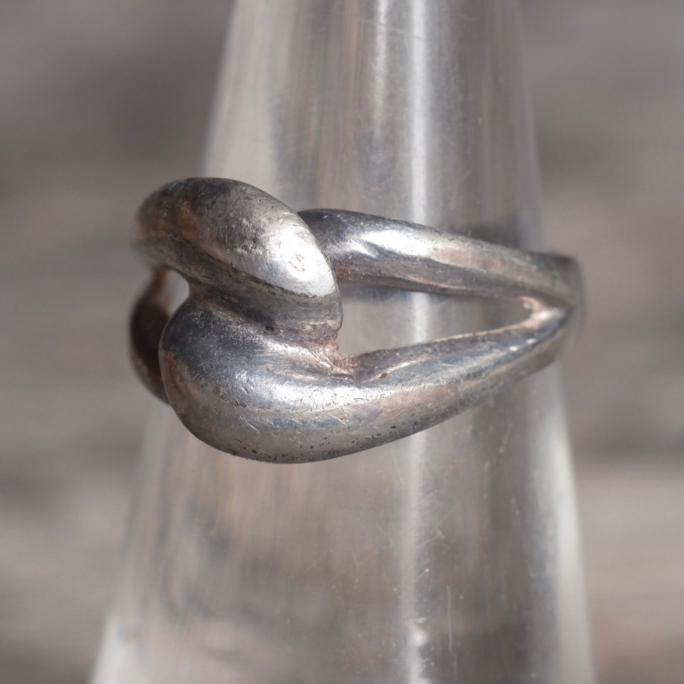 Vintage Sterling Silver Modernist Ring 5.75