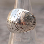 Vintage Sterling Engraved Dome Ring 6.75