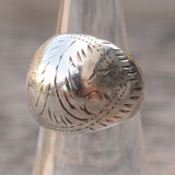Vintage Sterling Engraved Dome Ring 6.75