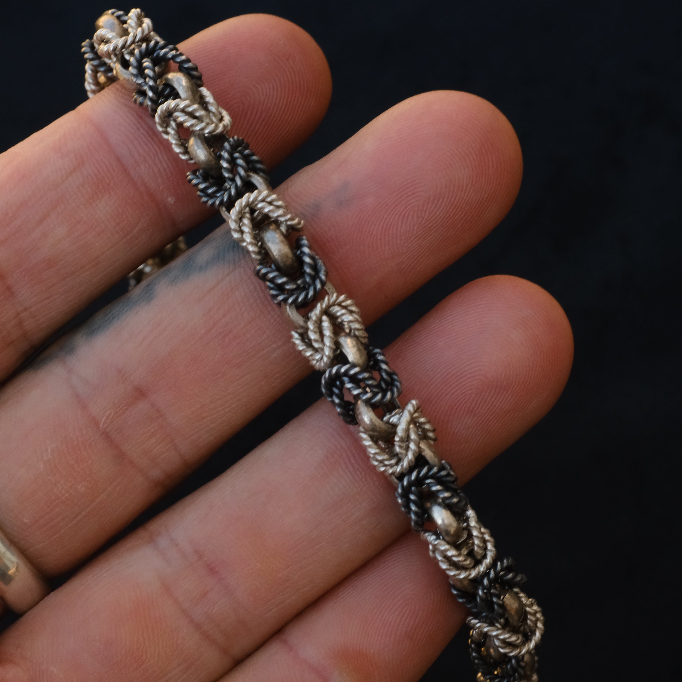 Vintage Sterling 2-Tone Woven Bracelet