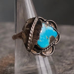 Vintage Sterling Turquoise Feather Ring 7.25