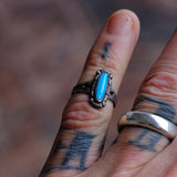 Vintage Sterling Turquoise Ring 3.75