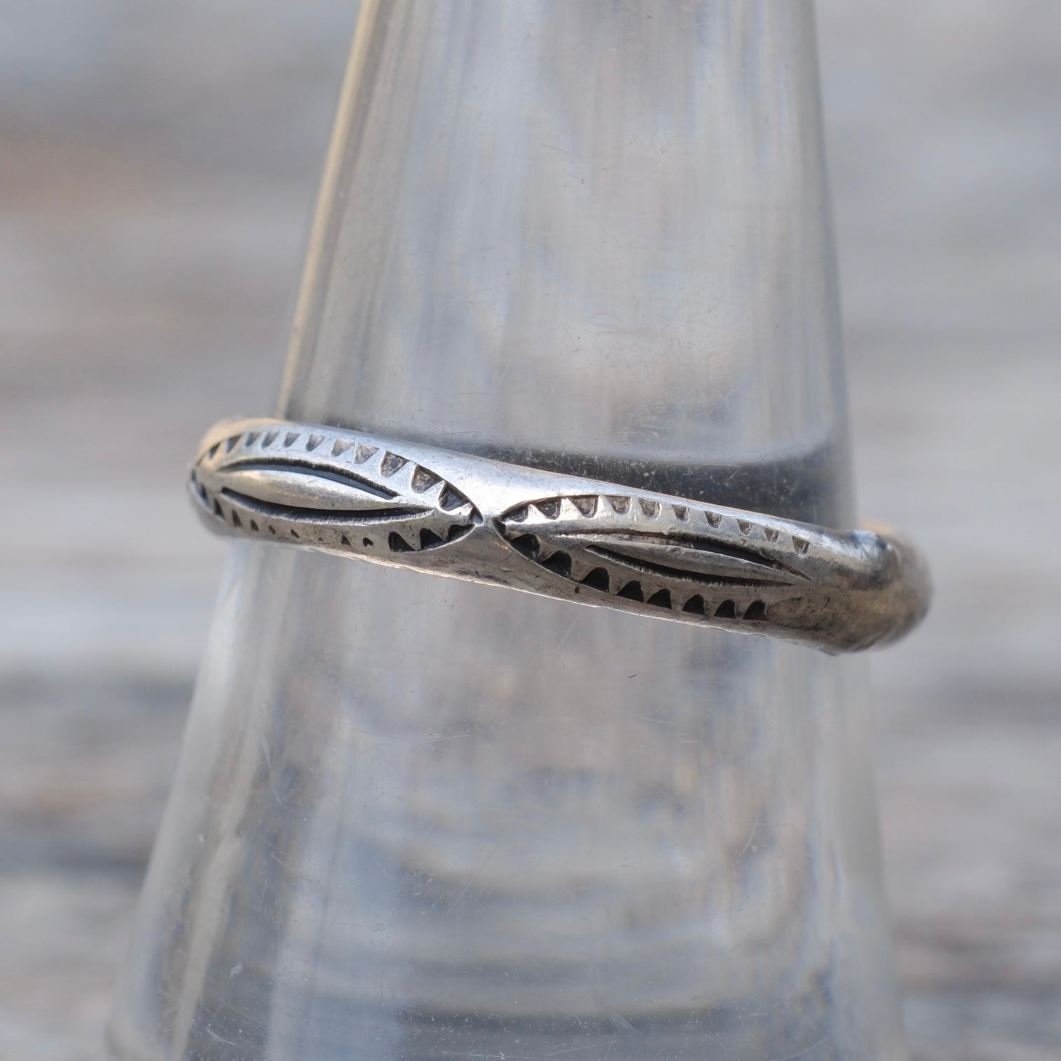 Vintage Sterling Stamped Band Ring 8.25