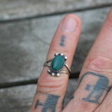 Vintage Sterling Malachite Ring 3.75