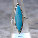 Vintage Sterling Turquoise Roper Ring 8