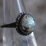 Vintage Sterling Turquoise Roper Ring 7.25