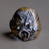Vintage Sterling and Copper Eagle Ring 9.5