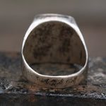 Vintage Sterling Turquoise and Mother Of Pearl Sunrise Ring 10.75