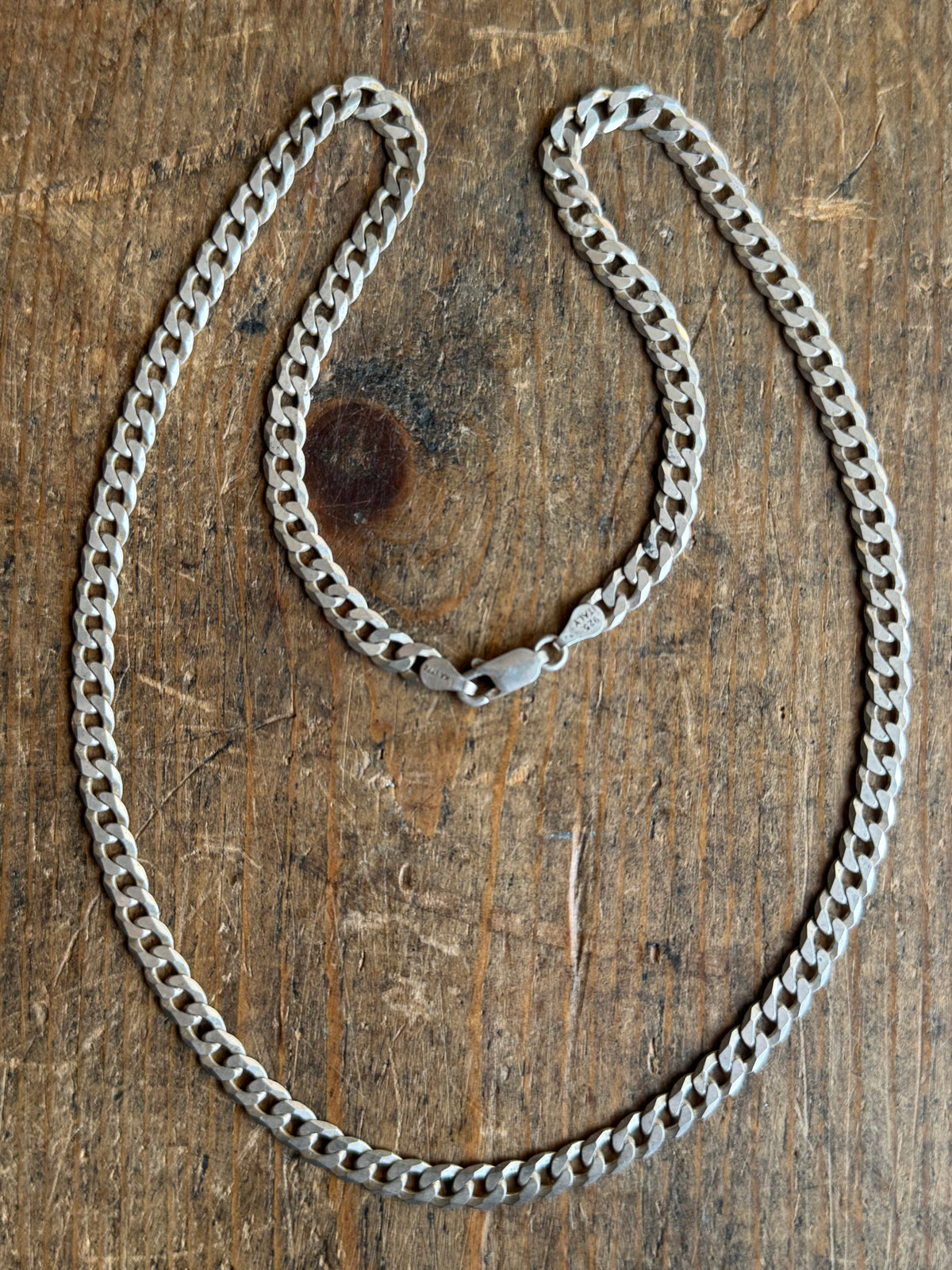 Vintage Sterling Silver 20” Curb Chain