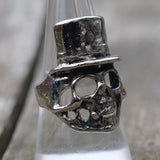 Vintage White Bronze Biker Ring 8.5