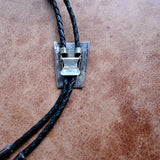 Vintage Sterling Turquoise and Coral Inlay Bolo Tie